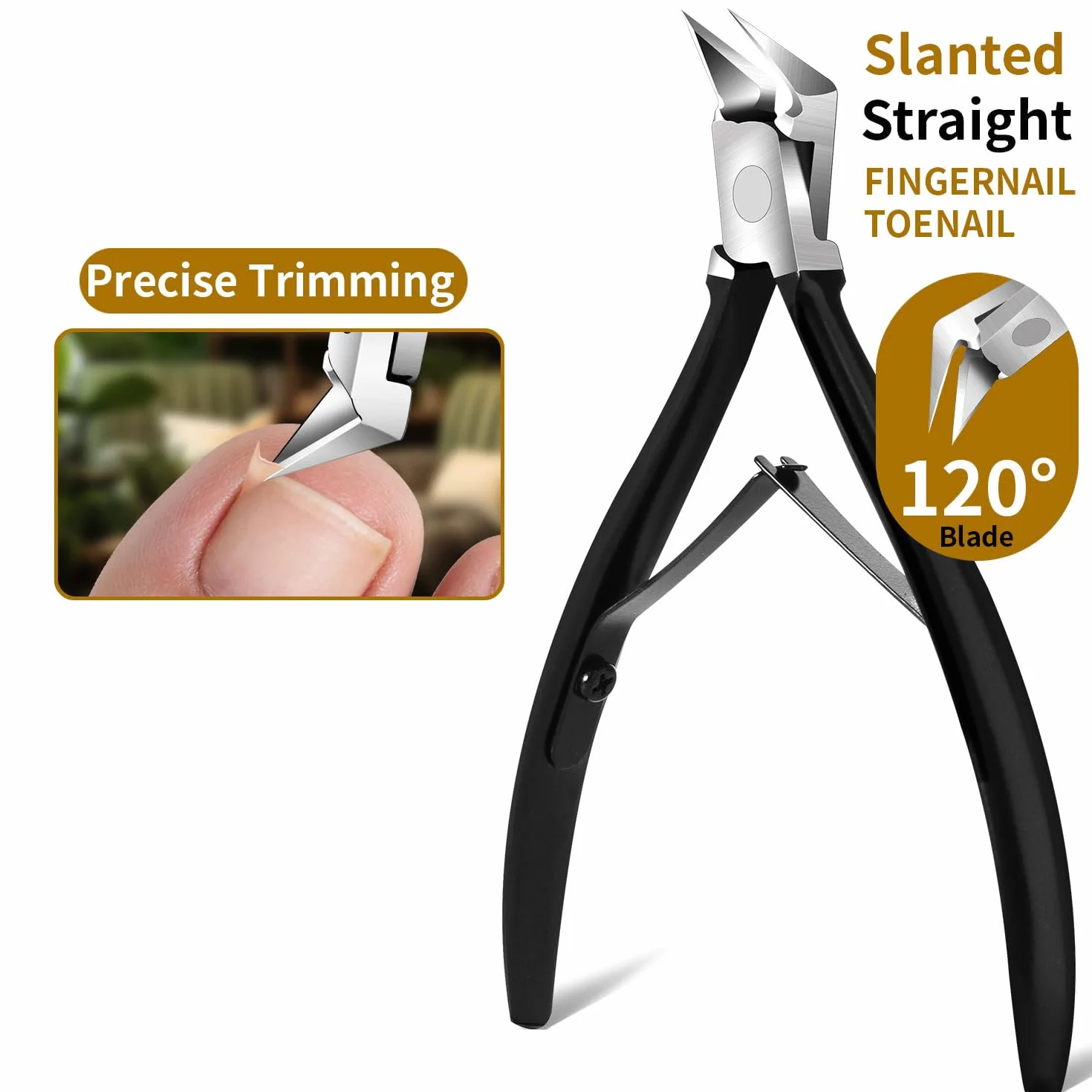 Kit d'enlèvement d'ongle incarné 6 pièces acier inoxydable coupe-ongles droits obliques incurvés outil pédicure