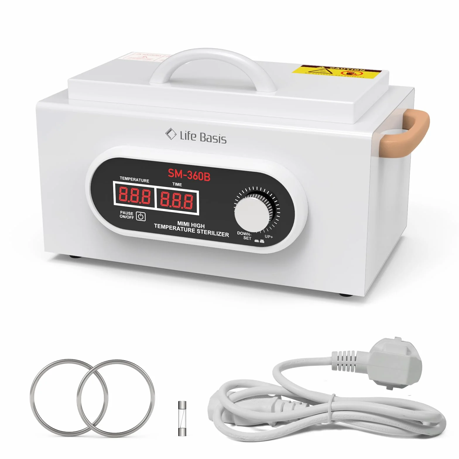 LifeBasis Stérilisateur à Air Chaud 2,2 L – 300 W, Température Réglable 40–230 °C & Minuterie 1–120 min – Pour Matériel d'Onglerie, Manucure, Instituts de Beauté et Tatouage