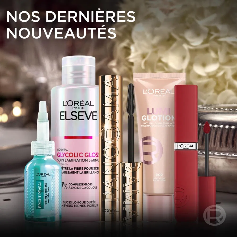L'Oréal Paris Calendrier de l'Avent 24 Jours Coffret Cadeau Noël Maquillage Soins Visage et Cheveux 24 Produits de Beauté
