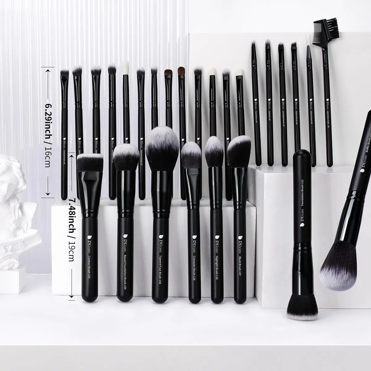 DUcare 27 Pinceaux Maquillage Professionnels Set Poils Synthétiques Makeup Cosmétiques Fond de teint Blending Blush Eyeliner Fard à Paupières