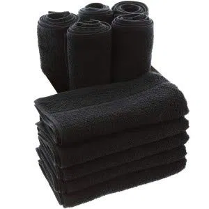 Aztex Serviettes de Coiffure et de Salon, 50 x 85 cm - Noir (Paquet de 10)