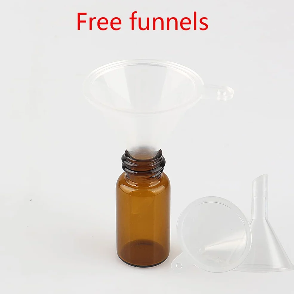 Flacons à Bille pour Huiles Essentielles 10ml – Bouteilles Roll On en Verre Marron Ambre avec Bouchon Or, Lot de 20