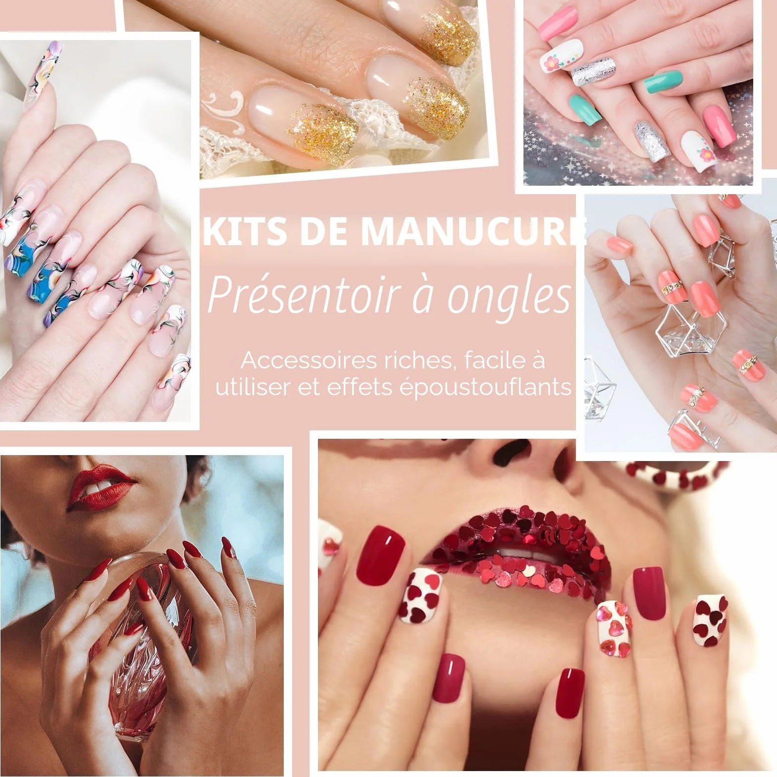 Milai Kit Ongle Gel UV Complet 180W Lampe, Ponceuse Acrylique DIY