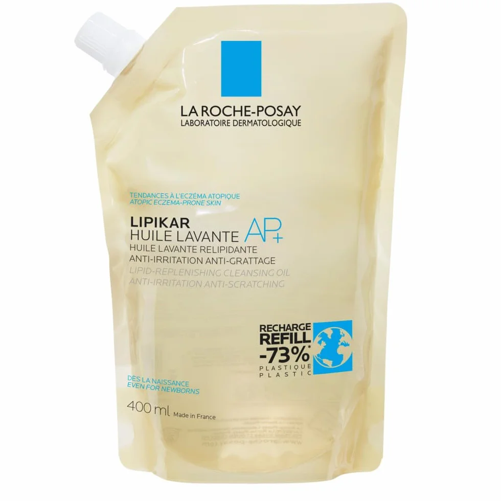 La Roche-Posay Lipikar Huile Lavante AP+ Recharge Huile de Douche Anti-irritation Peaux Sèches Atopique Eczéma Beurre de Karité Niacinamide