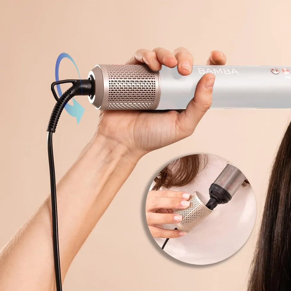 Cecotec Brosse Soufflante CeramicCare AirGlisse Champagne 1400W Technologie Coanda 3 Vitesses 3 Températures Contrôle Intelligent de la Chaleur