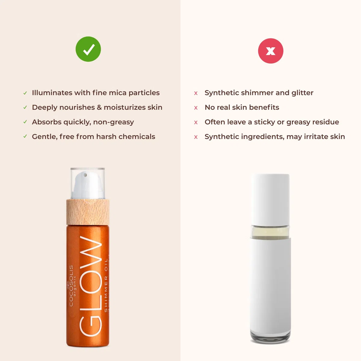 COCOSOLIS GLOW Huile éclat chatoyant - Bio oil hydratante - Huile bronzante visage et corps - Ingrédients naturels bio - Nouveau parfum cookie (110 ml)