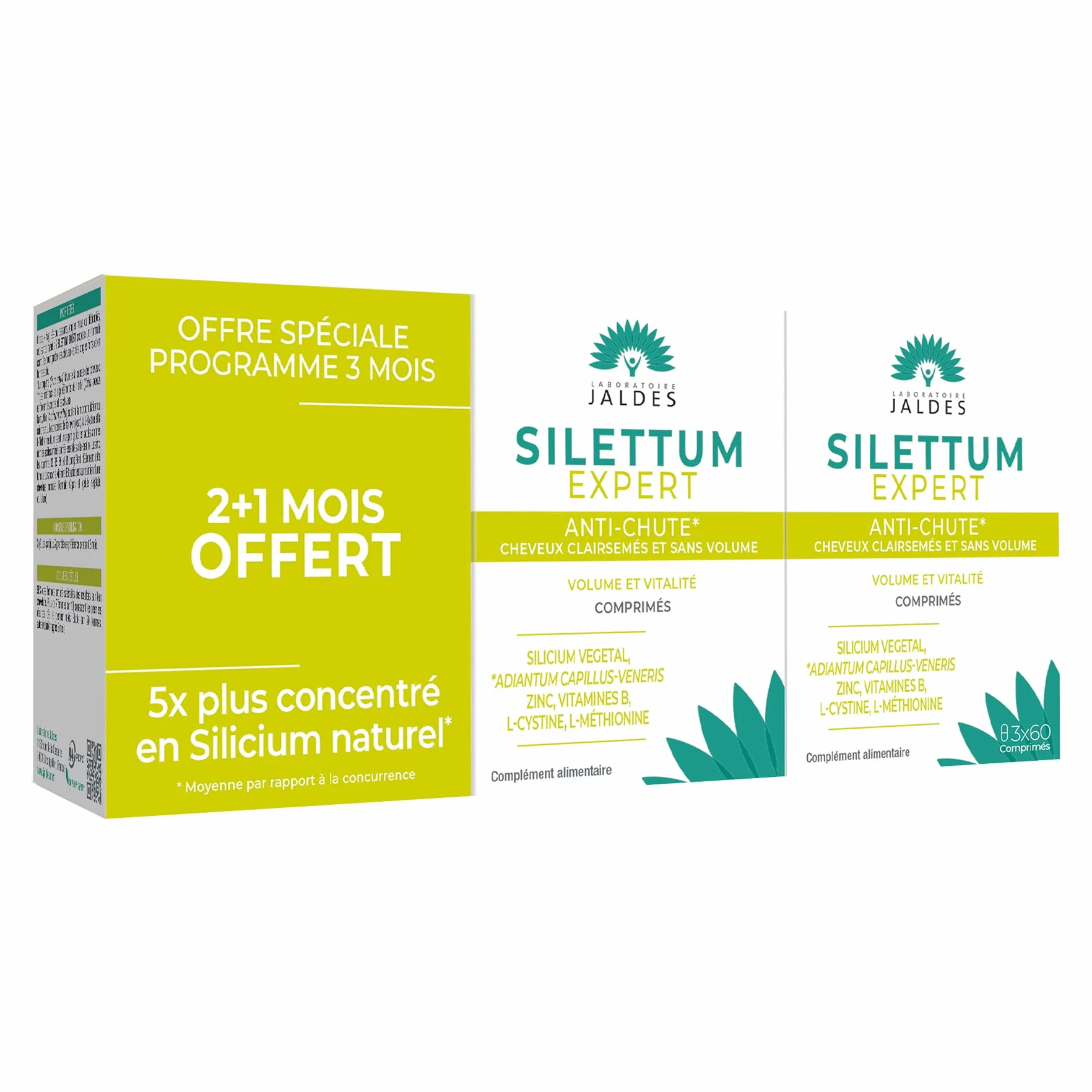 Jaldes Silettum Expert Anti-Chute 180 Comprimés Freine la chute de cheveux