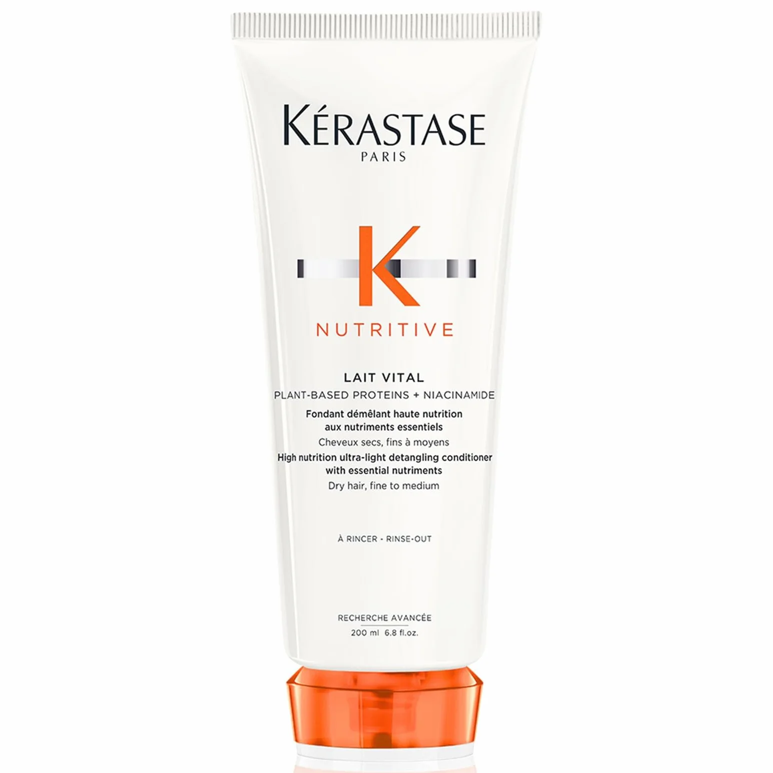 KÉRASTASE Nutritive Lait Vital Après-Shampoing Démêlant 200 ml Niacinamide Protéines Végétales Cheveux Secs Fins Hydratation 72h