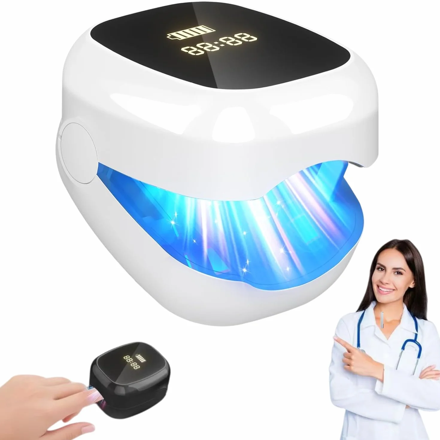 OrthoVital Appareil Anti Mycose Pulse Light Mycosis for Toenails, Nail Fungus Cleaning (Blanc)