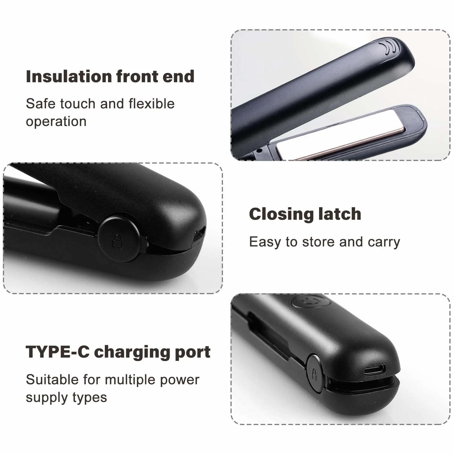 Lisseur Sans Fil Mini 2 en 1 Rechargeable 4 Températures 3200 Mah Chauffage Rapide 20S