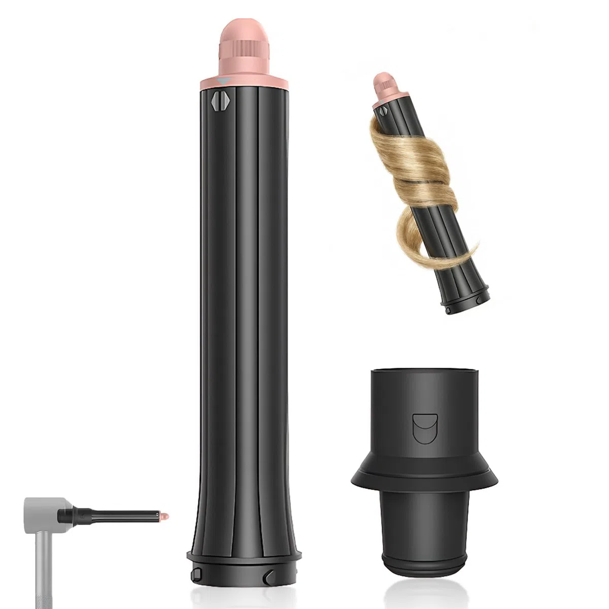 Baril de bouclage de cheveux de 30 mm de long compatible avec Dyson Airwrap HS01 HS05 HS08 et adaptateur pour sèche-cheveux HD01-HD16, accessoires à bouclage automatique pour boucles naturelles