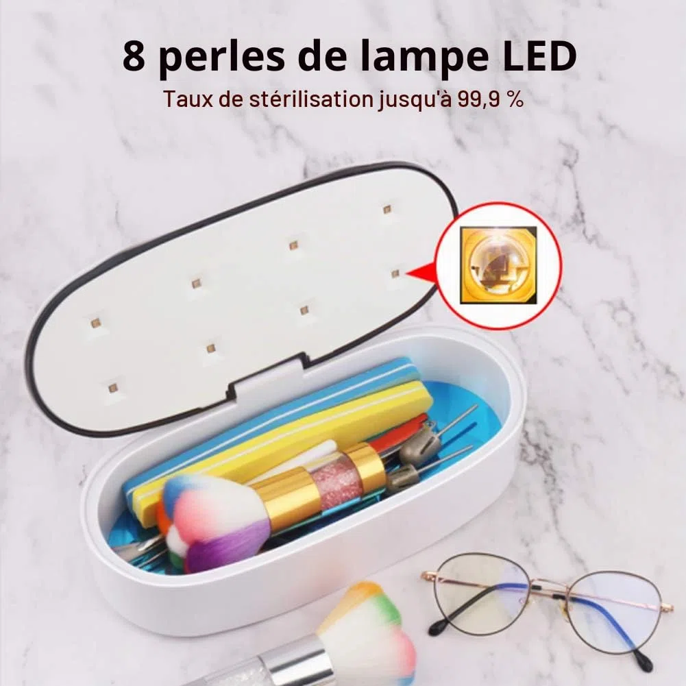Stérilisateur UV pour Instruments, Boîte de Désinfection UV, Dispositif de Désinfection UV LED, Dispositif de Désinfection pour Outils de Manucure, pour Salon de Manucure (cable