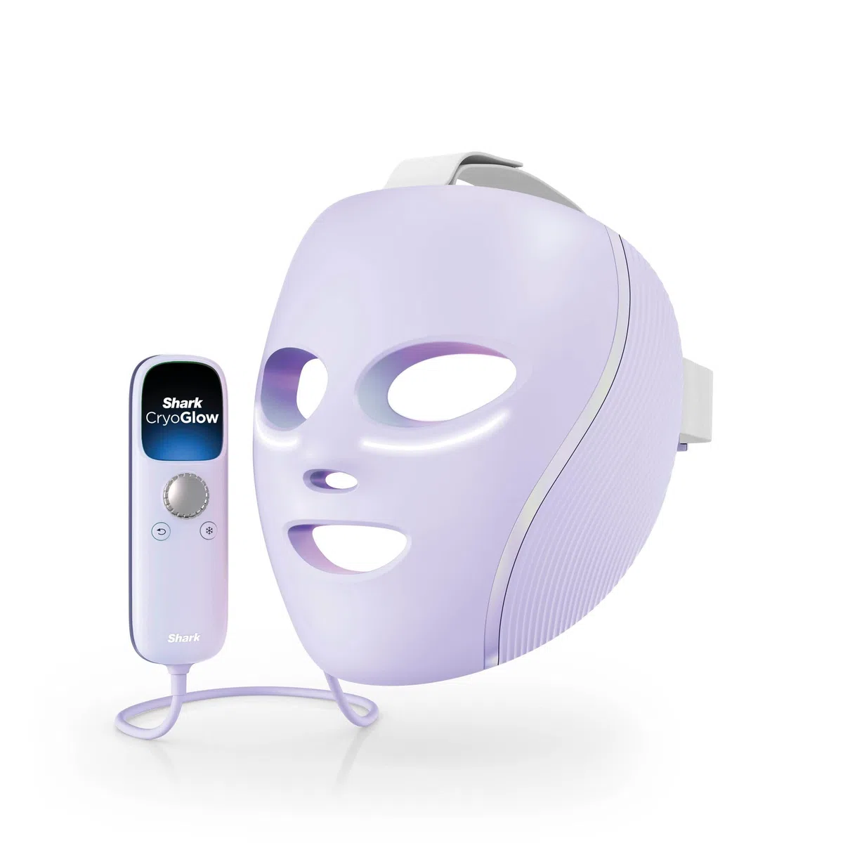 Masque LED Shark CryoGlow avec rafraîchissement du contour des yeux, LED rouge et bleue, Photothérapie par lumière infrarouge, USB-C, Télécommande, Sac de rangement, Sangles réglables