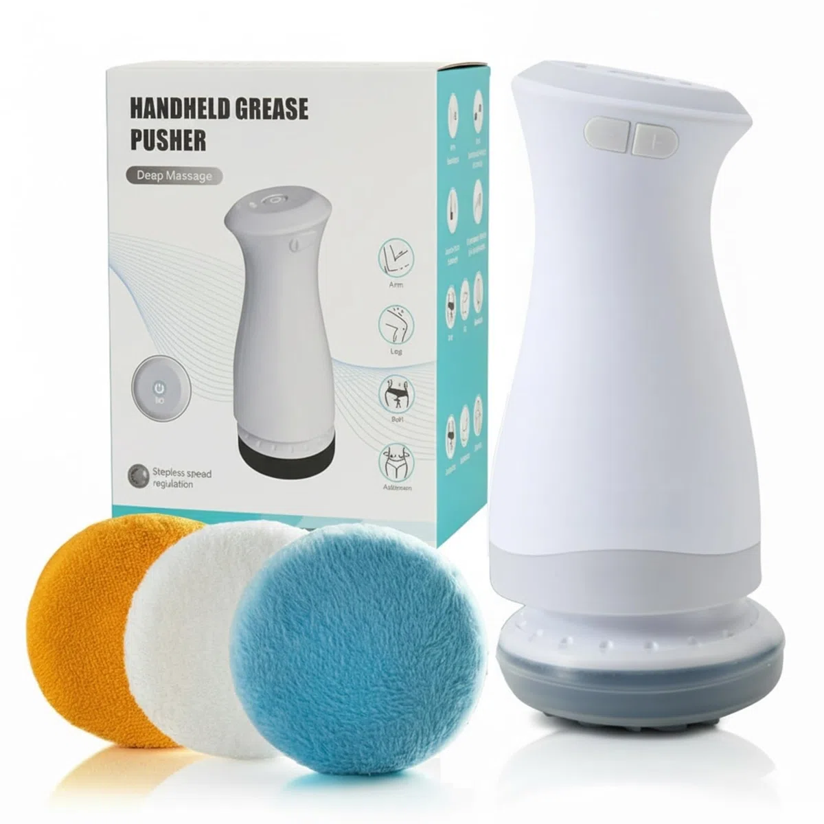 Sculpteur Pro Vulaura Anti Cellulite, Appareil de Massage Corps 3D à Oscillation avec 3 Pads, Masseur Beauté pour Abdomen Jambes Bras Fessiers Dos, Convient à un Usage Domestique