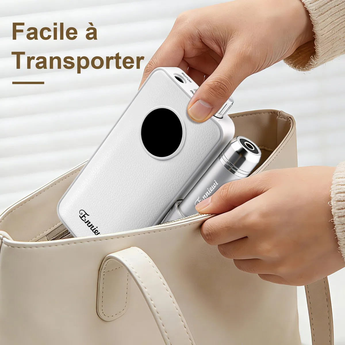 Ponceuse pour Ongles Électrique Professionnelle 35000 Tours Rechargeable pour Acrylique/Gel, Manucure/Pédicure Silencieuse - Salon/Maison (Blanc Pur)
