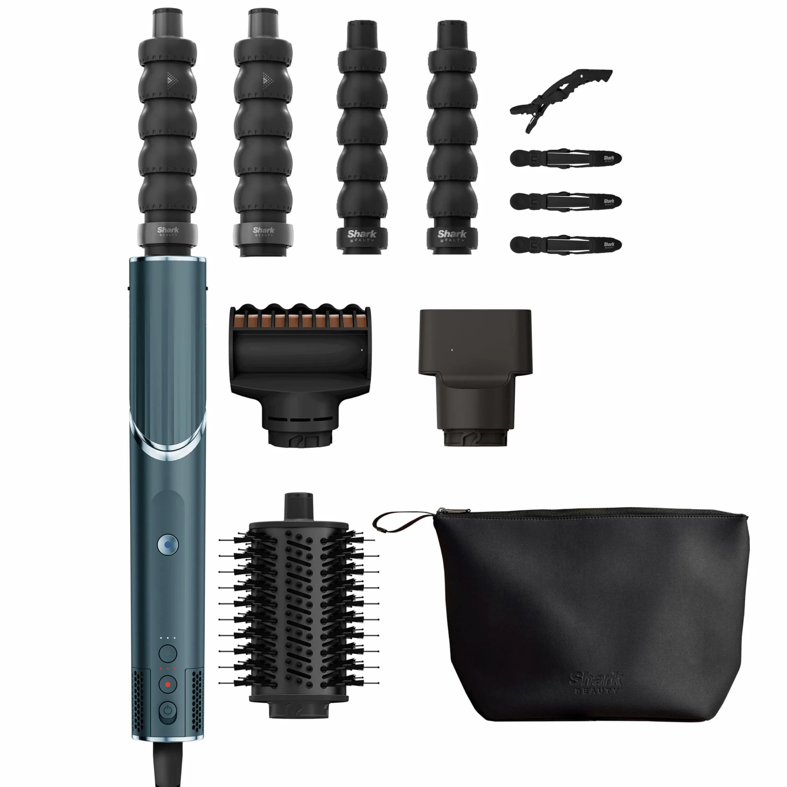 Shark FlexStyle HD456TLEU Bleu sarcelle Boucleurs à Air Anti-Frisottis Brosse Ovale Concentrateur