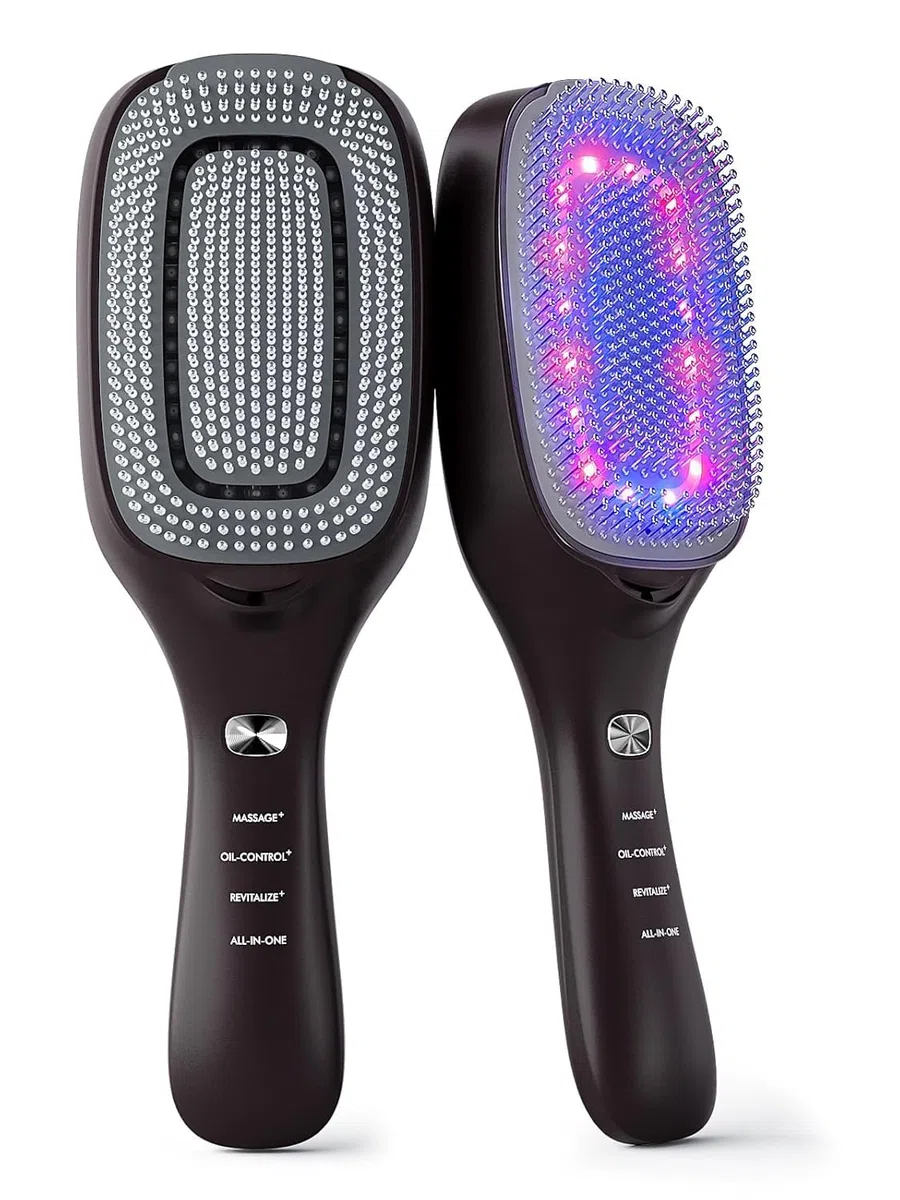 TOUCHBeauty Brosse Laser Rouge/Bleue & Ions Négatifs – Lissage,anti-graîcheur & anti-chute,Favorise la pousse des cheveux et rend la chevelure plus dense,USB-C, étanche
