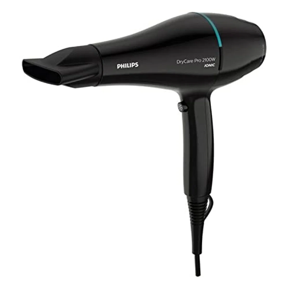 Philips Sèche-cheveux professionnel 2100 W ThermoProtect moteur AC soin ionique 6 vitesses buse 9 mm noir turquoise BHD272/00