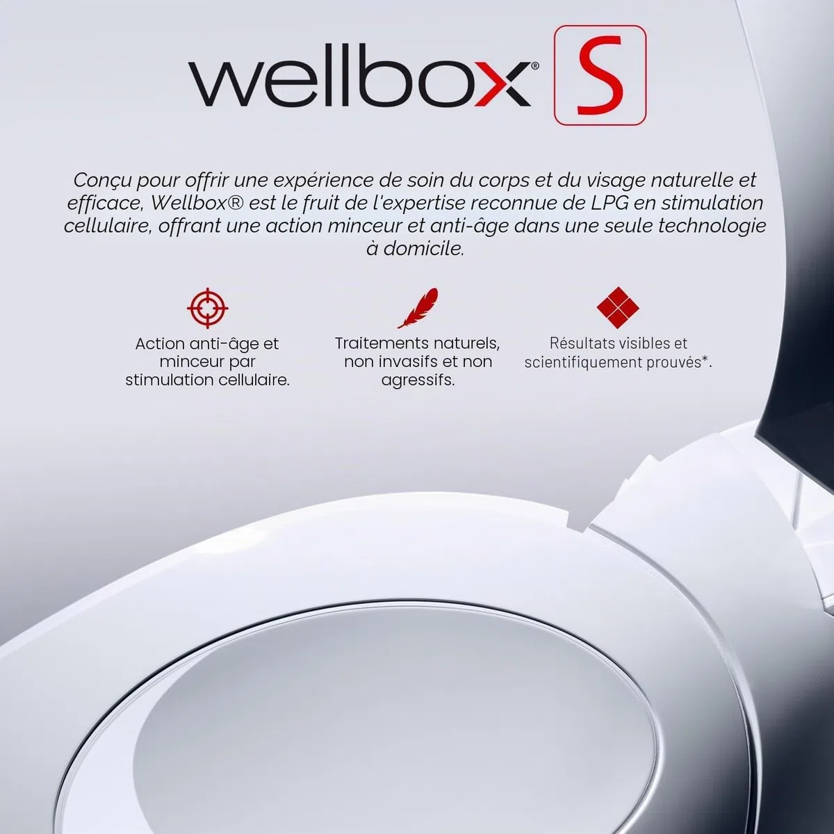 LPG - WELLBOX [S] - Appareil de Stimulation Cellulaire Anti-Âge et Stimulation Cellulaire - Méthode 100% Naturelle & Prouvée - Blanc