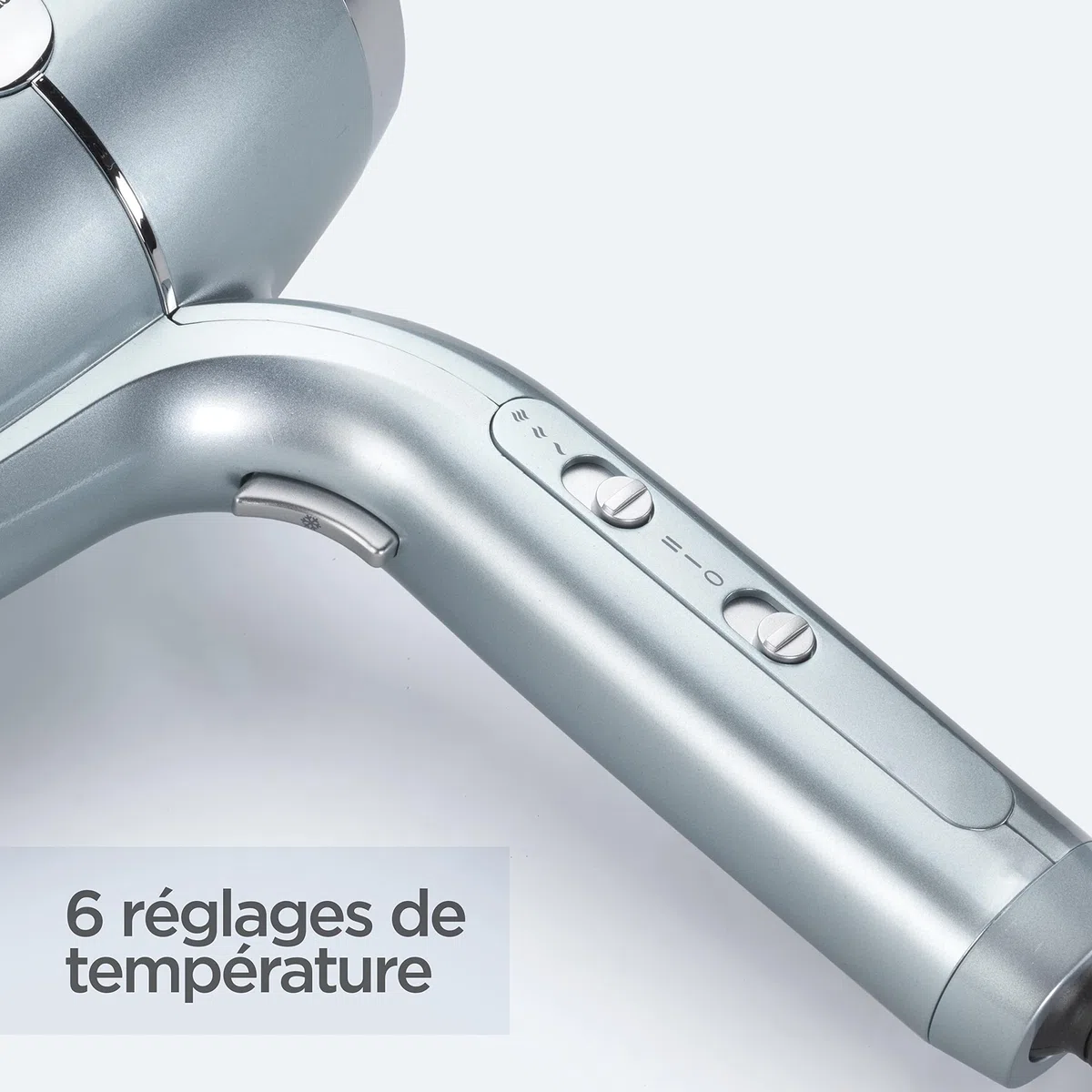 Sèche‑cheveux BaByliss Hydro‑Fusion avec Diffuseur – Sèche‑cheveux ionique professionnel 2100 W, technologie plasma pour brillance, design léger, 3 températures & 2 vitesses, bleu, D773DE