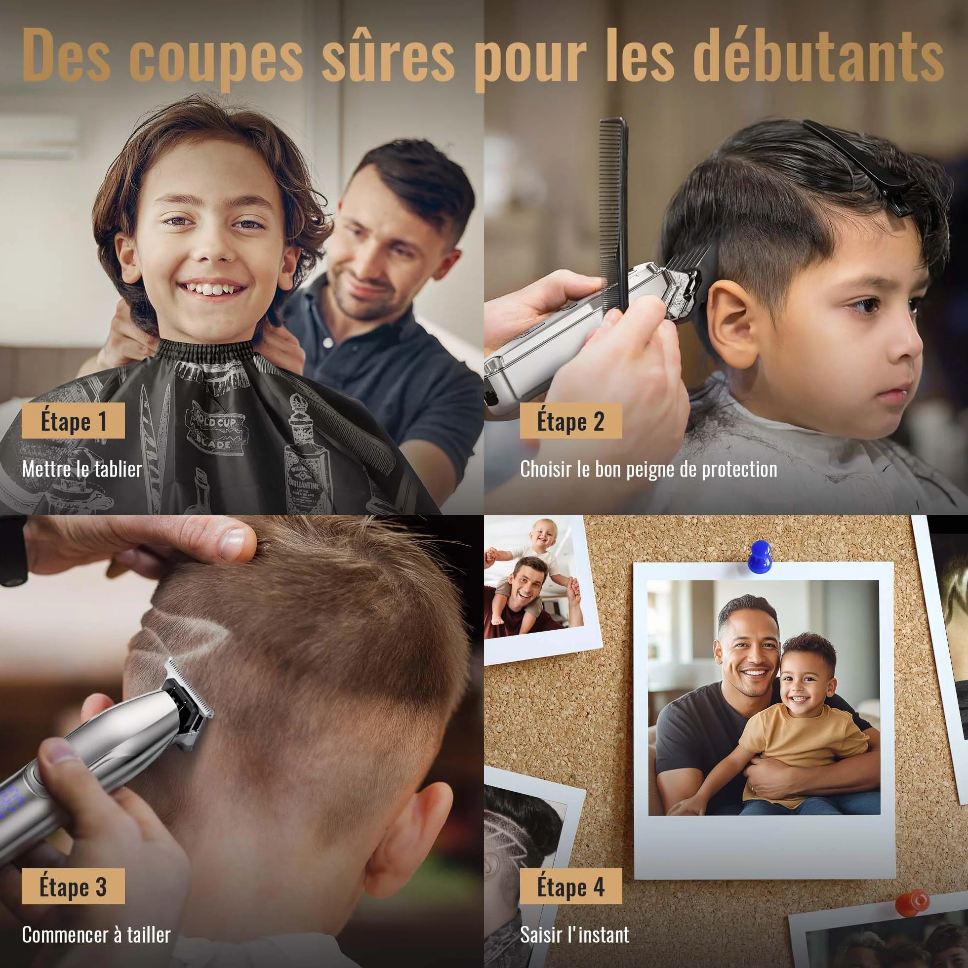 Tondeuse à cheveux professionnelle T-lames Trimmer Set IPX7 étanche