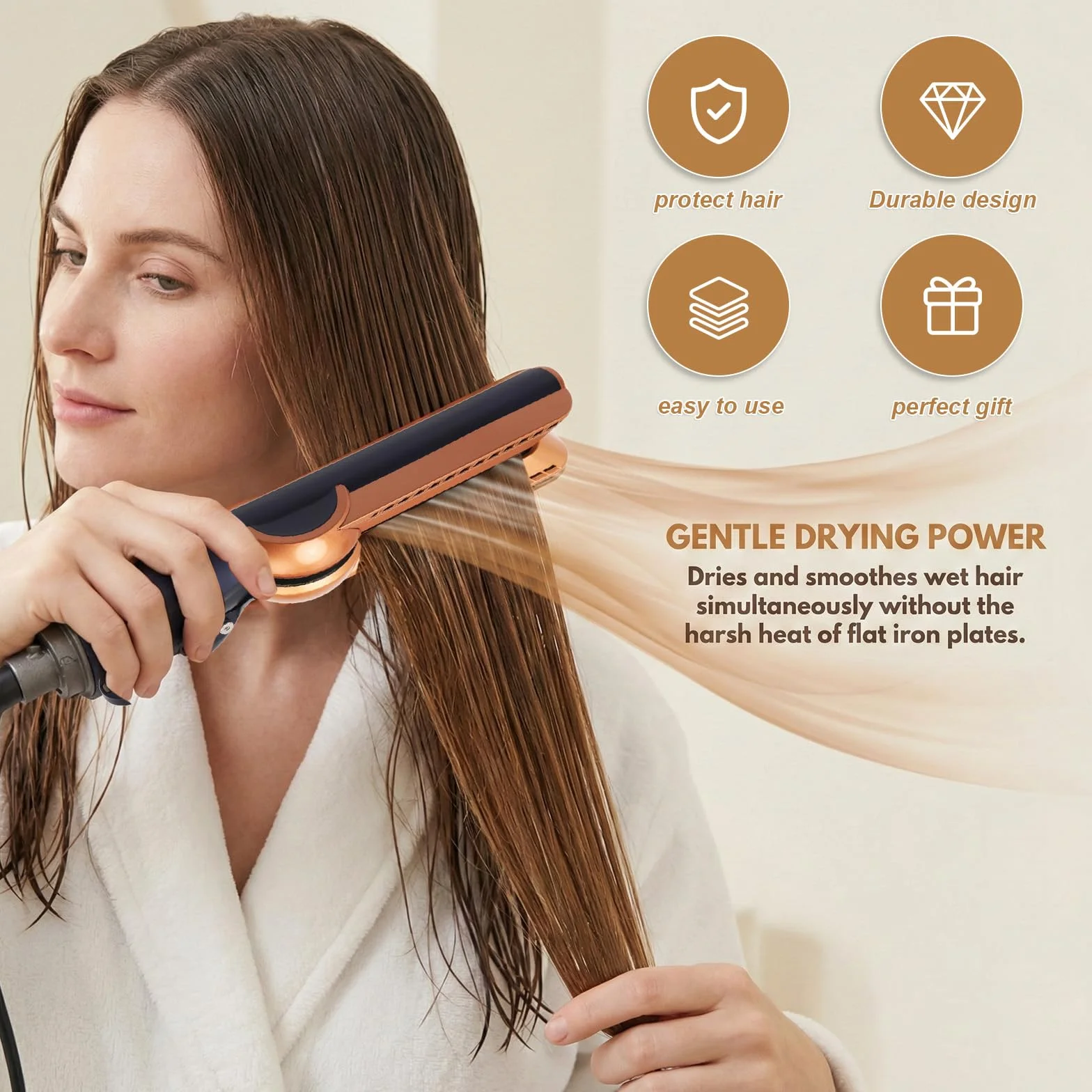 Airflow Accessoire de lissage pour cheveux Dyson Airwrap HS01/HS05/HS08 avec technologie à air froid réduit les dommages causés par la chaleur sans plaques chauffantes