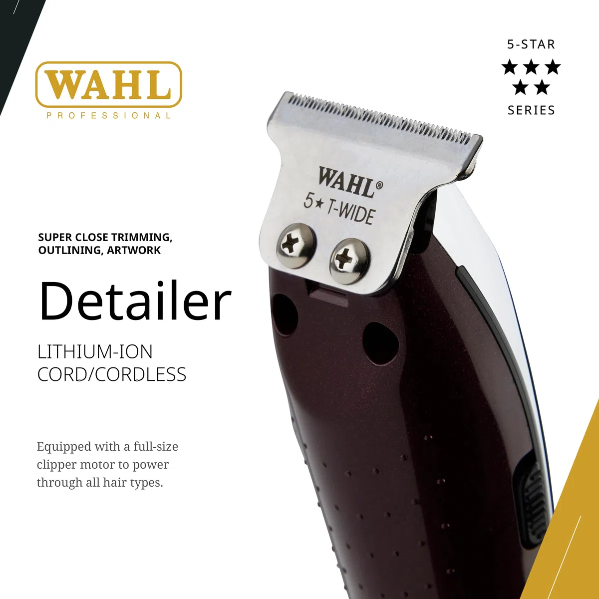 Wahl Professional Tondeuse Li sans fil – Léger, coupe et détails précis
