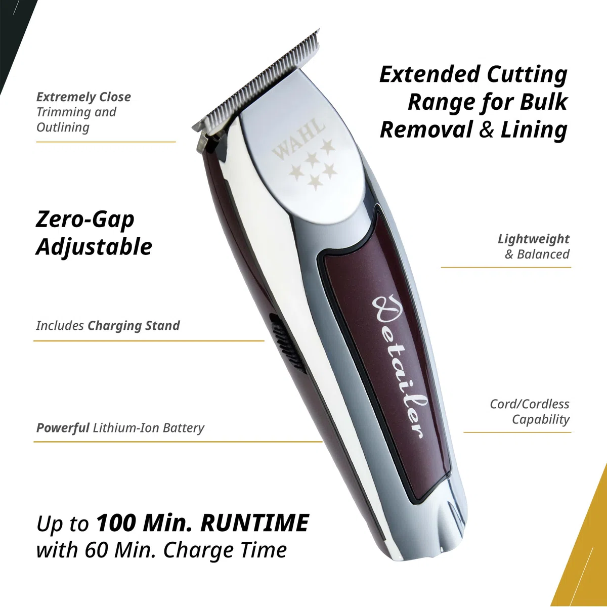 Wahl Professional Tondeuse Li sans fil – Léger, coupe et détails précis