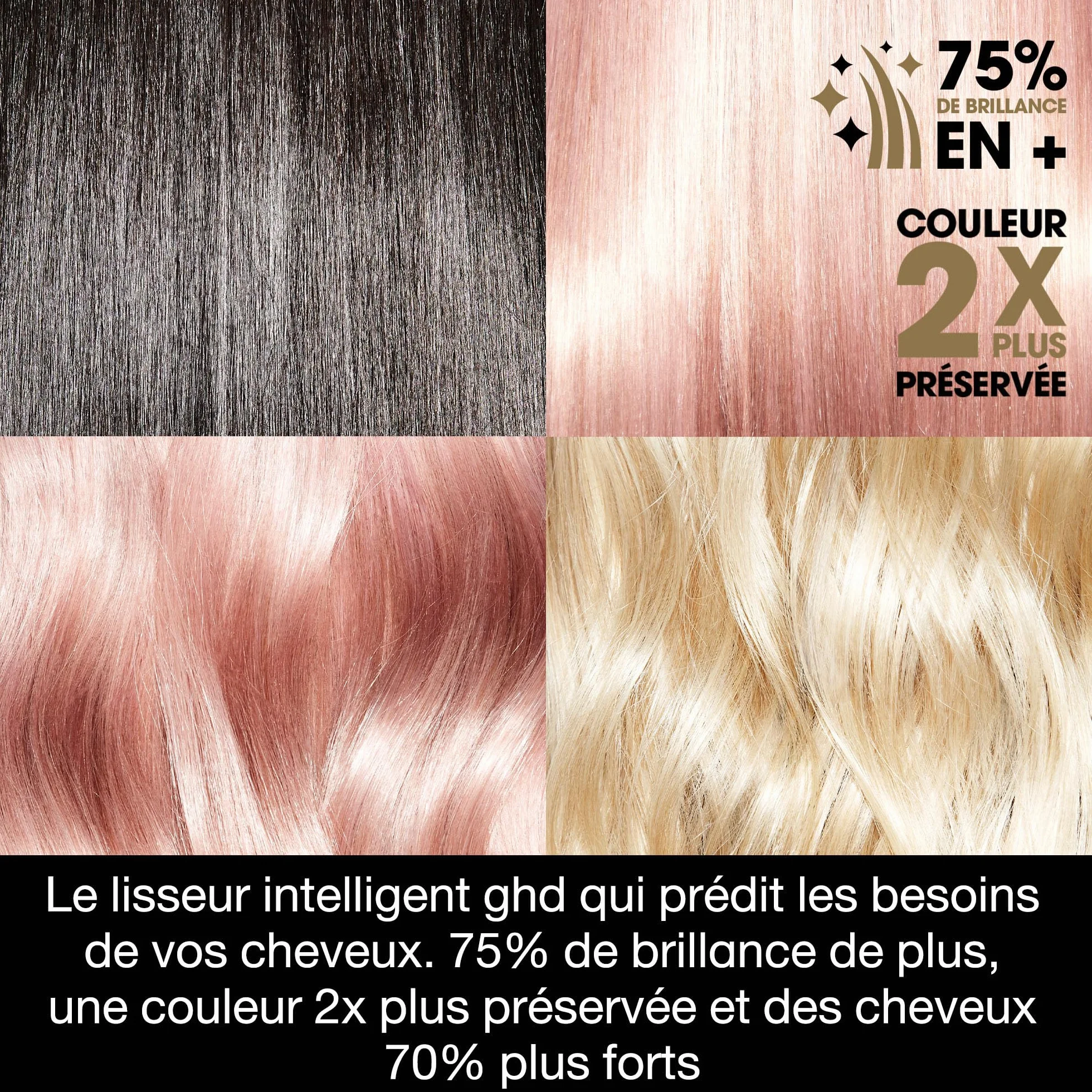 ghd Platinum+ Lisseur Cheveux Professionnel Fer à Lisser 75% Plus Brillants 70% Plus Forts Cheveux Colorés Abîmés