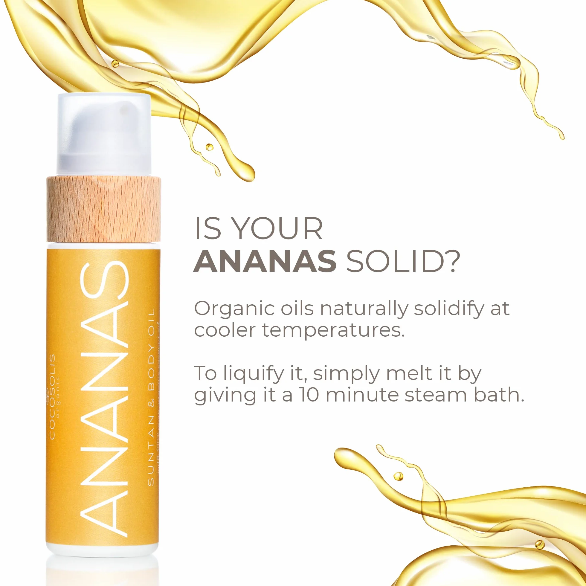COCOSOLIS ANANAS Accélérateur de bronzage huile bio vitamine E parfum ananas bronzage rapide intensif 110 ml