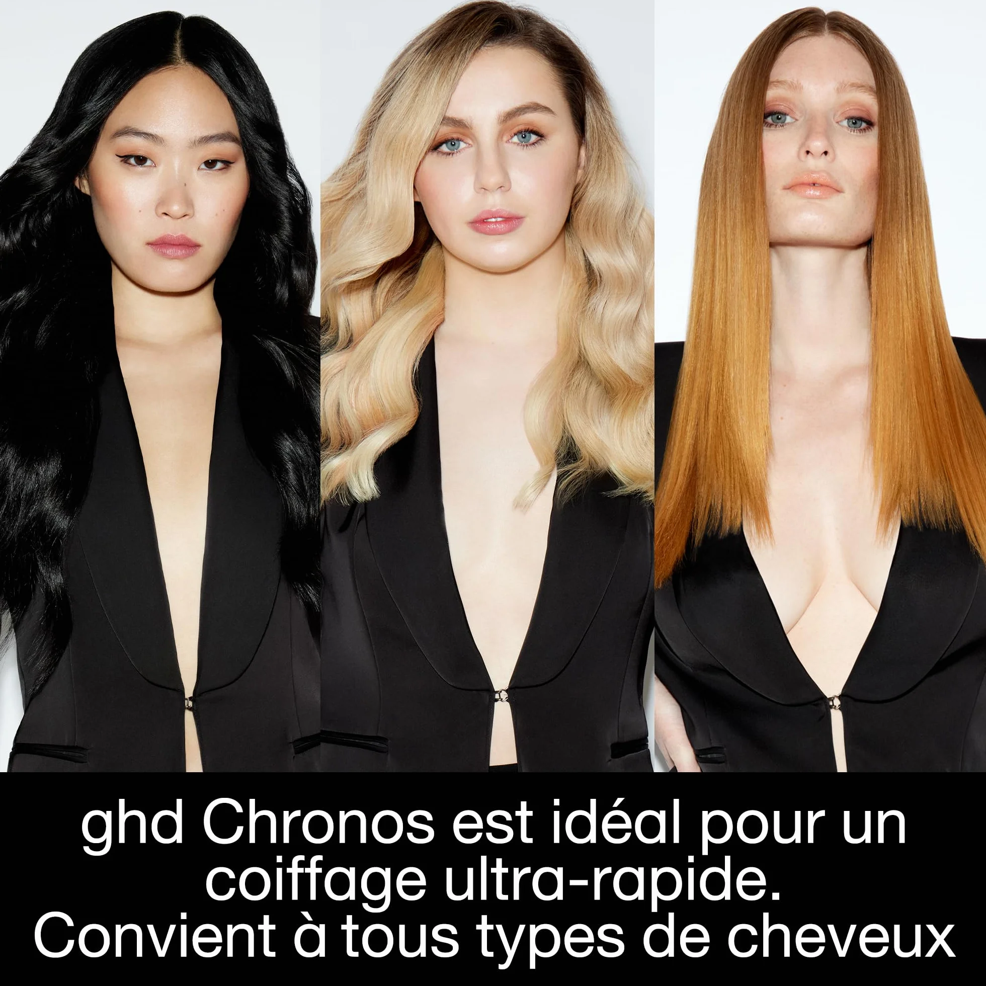 ghd Lisseur cheveux Chronos Fer à lisser professionnel coiffage rapide brillant sans chaleur extrême tous types cheveux
