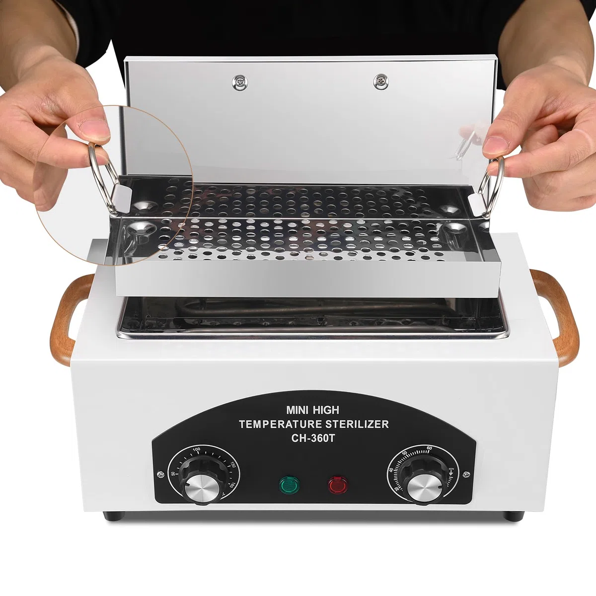 Machine d'autoclave de stérilisateur à haute température 300W stérilisateur d'outil à ongles stérilisateur à chaleur sèche 1.5L équipement de salon pour outils métalliques avec poignée