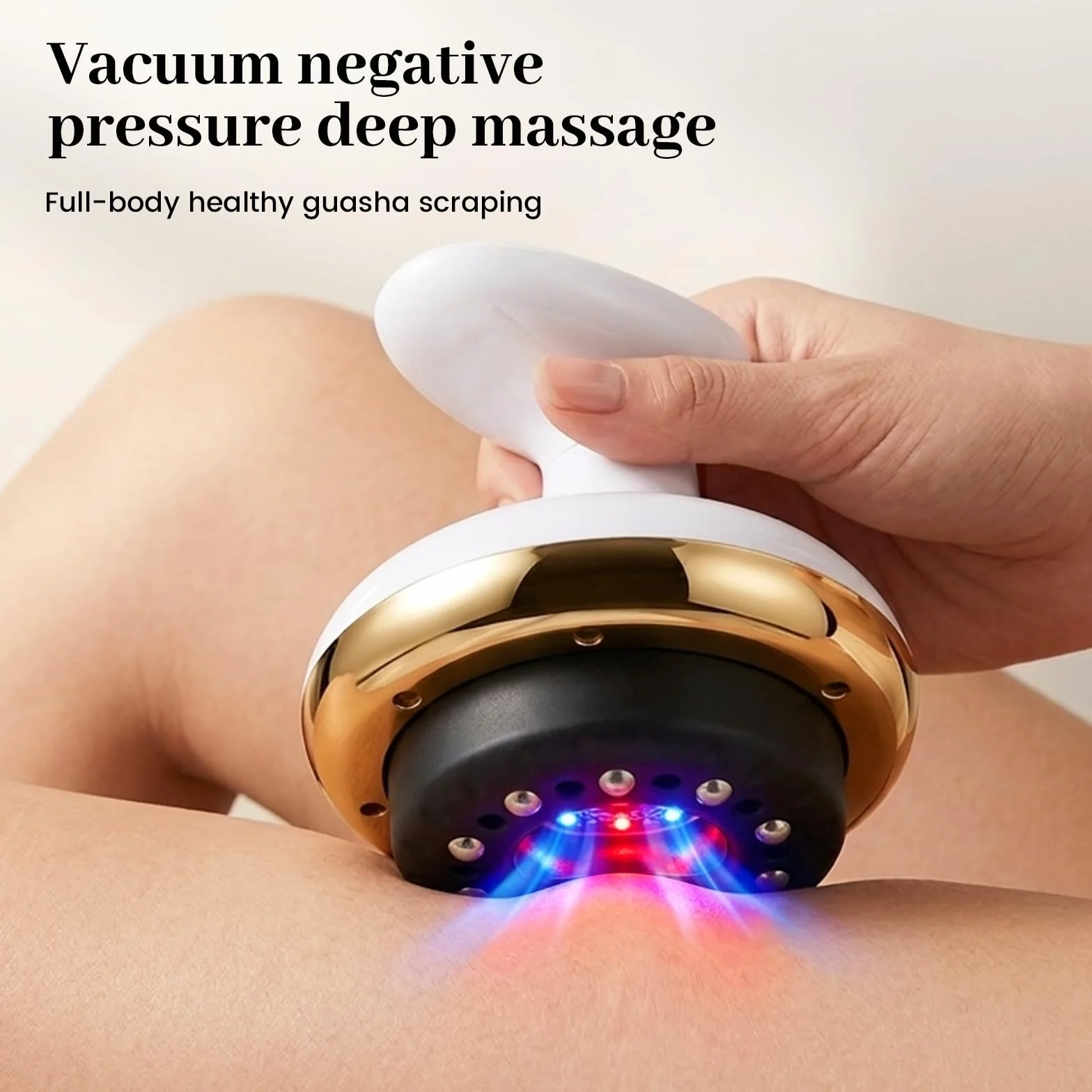 Vacuvia Cellulite Masseur 4 en 1 – Appareil de massage sous vide avec 9 niveaux de chaleur et rechargeable de type C, Gua Sha électrique avec 40 picots et 10 aimants pour une peau plus ferme et une