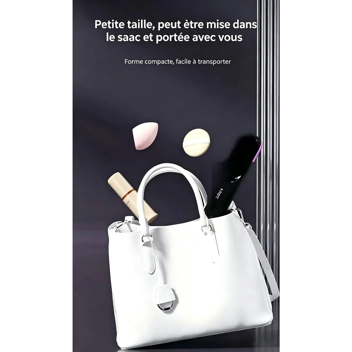 Olyviia Brosse à Lisser Rechargeable Portable, Brosse Cheveux Court Brosse à Cheveux, Coiffante Avec Affichage LCD, Pour Coiffage Quotidien & Voyage (Noir)