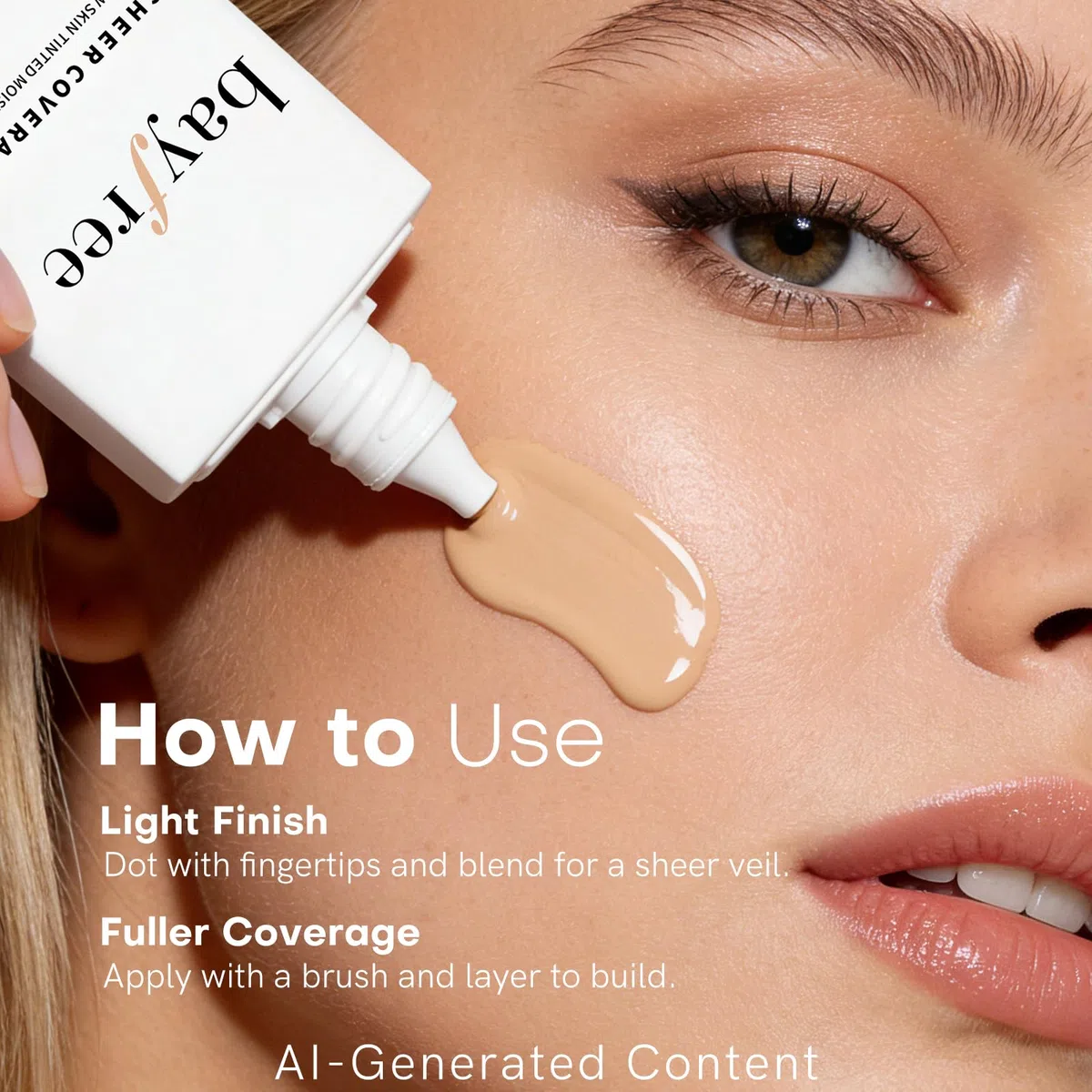 bayfree Glow Skin Tinted Moisturizer, Skin Tint Hydratante Teintée Légère Longue Tenue, Fini Transparent et Aérien, Alliant Maquillage et Soins de la Peau, Naturel et Modulable