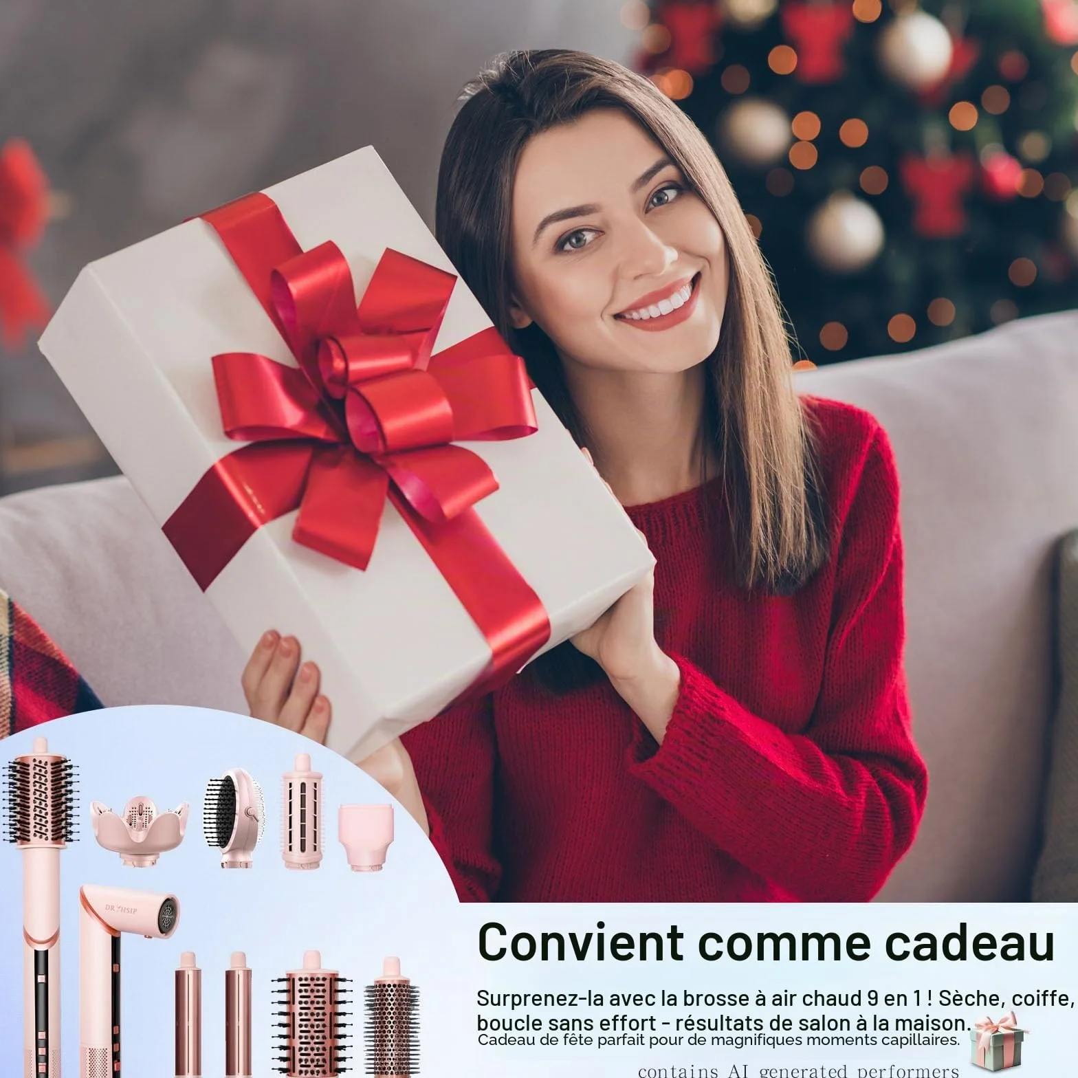 Sèche-cheveux Coiffeur 9 en 1 haute vitesse ionique avec affichage numérique température 3 réglages chaud/froid