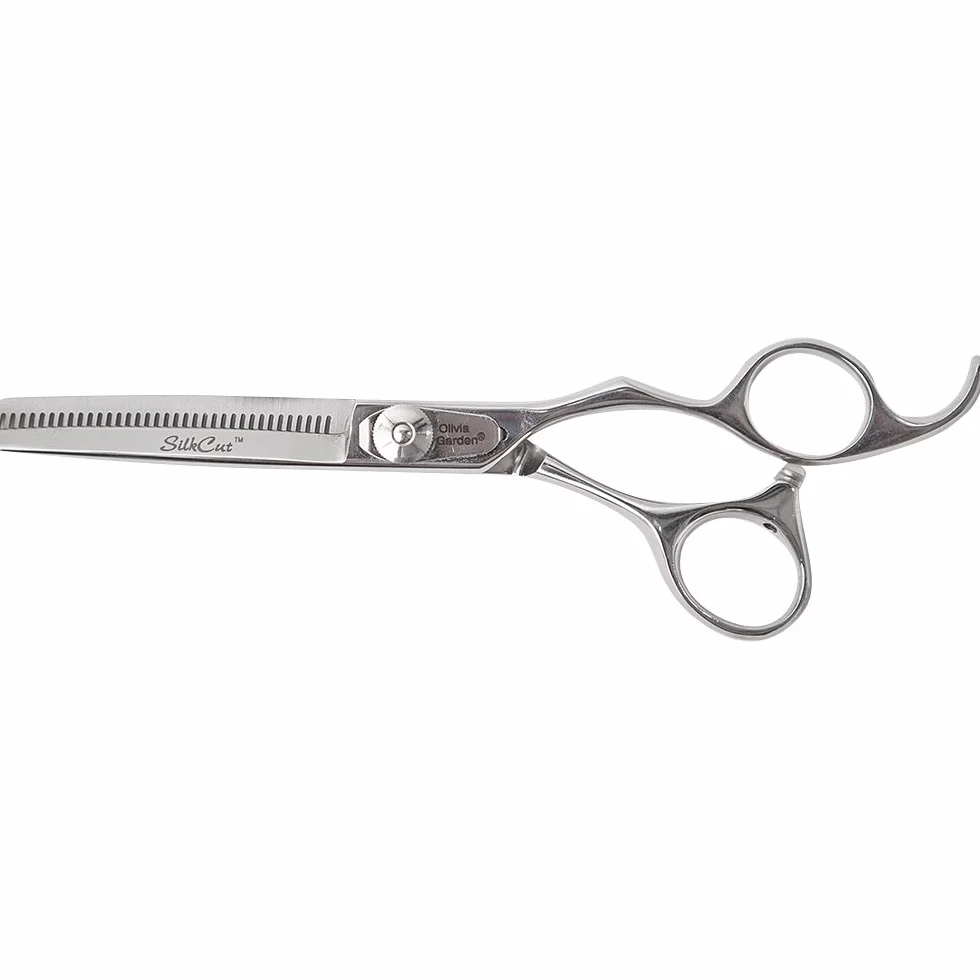 Olivia Garden SilkCut Effileur, Européen, Taille 6", 35 Dents - Puissantes Lames Convexes, Fait-Main avec de l'Acier Japonais, Dans une Pochette